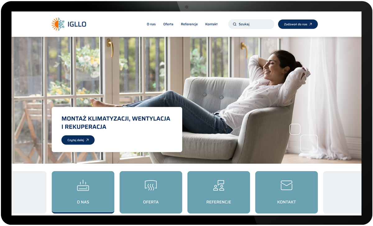 projekt strony Internetowej firmy Igllo